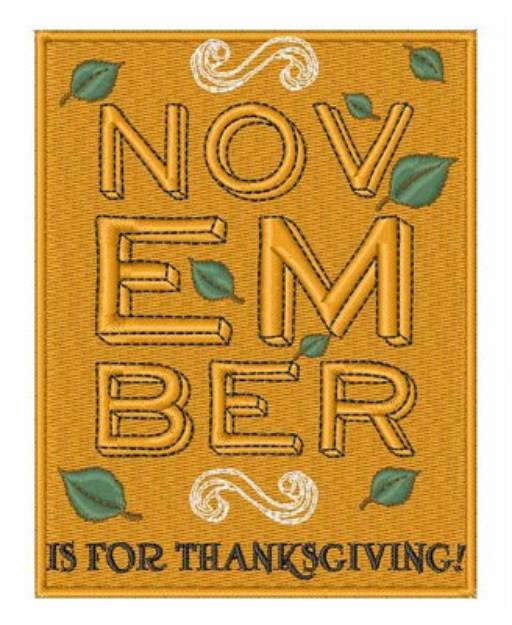 Picture of Thanksgiving November Machine Embroidery Design