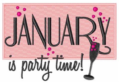 January Party Machine Embroidery Design