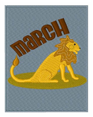 March Lion Machine Embroidery Design