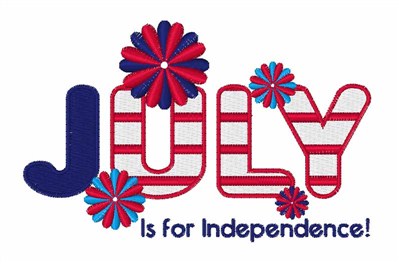 July Independence Machine Embroidery Design