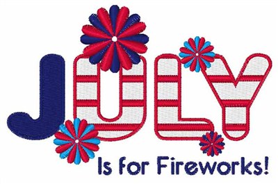 July Fireworks Machine Embroidery Design