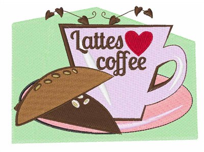 Lattes Coffee Machine Embroidery Design