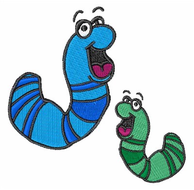 Squiggly Worms Machine Embroidery Design