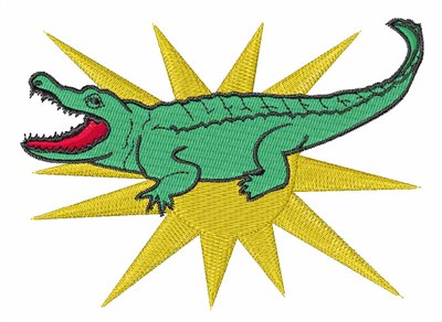 Sun Alligator Machine Embroidery Design