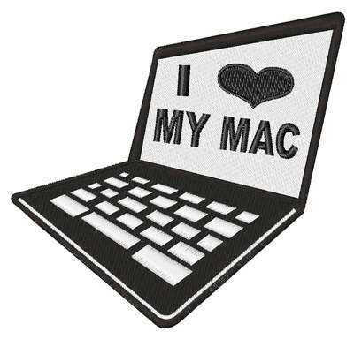 I Love My Mac Machine Embroidery Design