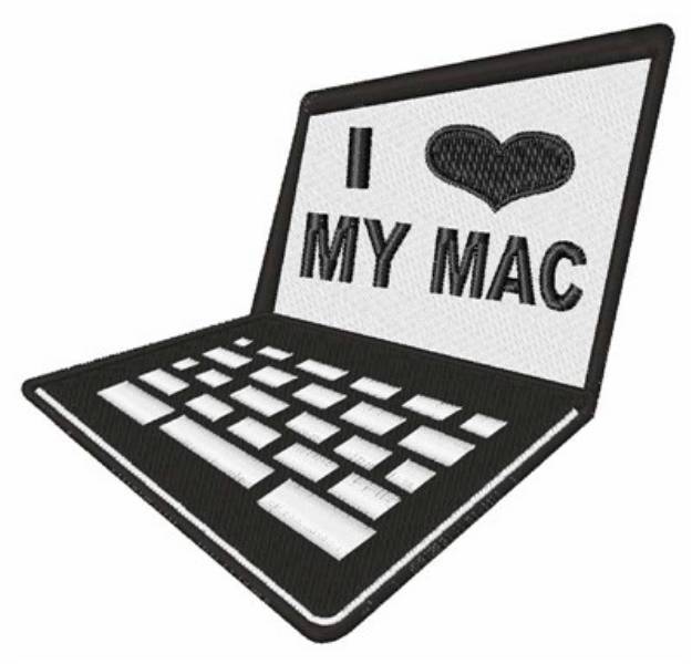 Picture of I Love My Mac Machine Embroidery Design