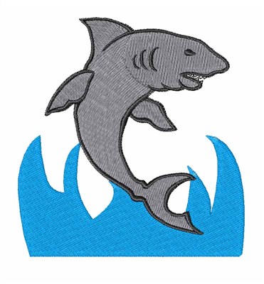 Jumping Shark Machine Embroidery Design