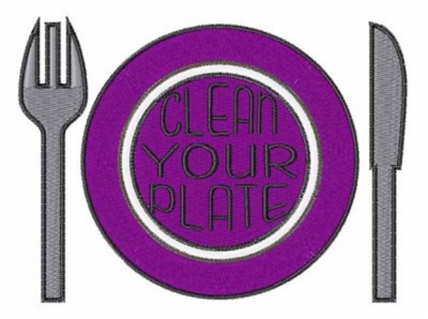 Picture of Clean Your Plate Machine Embroidery Design