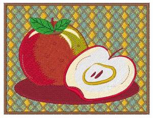 Picture of Framed Red Apple Machine Embroidery Design
