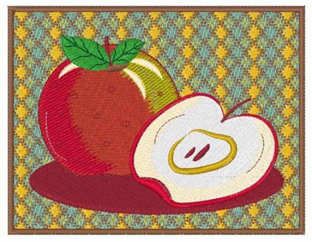 Picture of Framed Red Apple Machine Embroidery Design