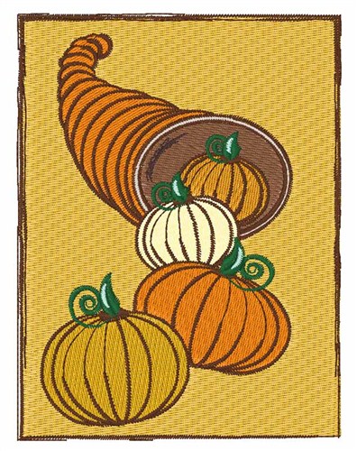 Pumpkin Horn Machine Embroidery Design