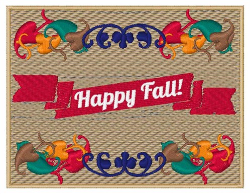 Happy Fall Machine Embroidery Design