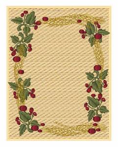 Picture of Berries & Wheat Frame Machine Embroidery Design