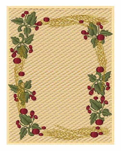 Picture of Berries & Wheat Frame Machine Embroidery Design