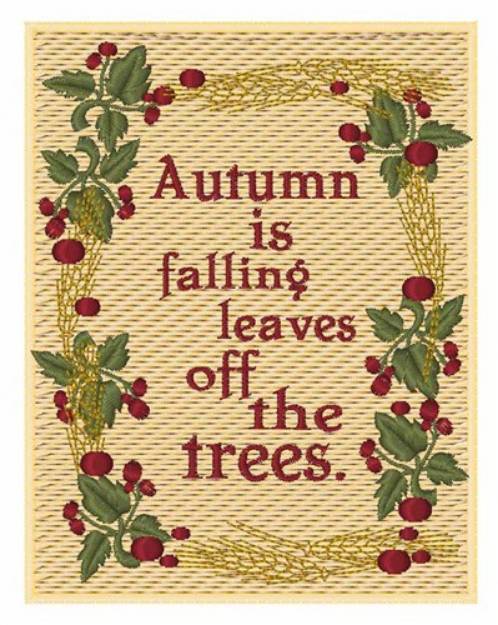 Picture of Autumn is Falling Leaves Machine Embroidery Design