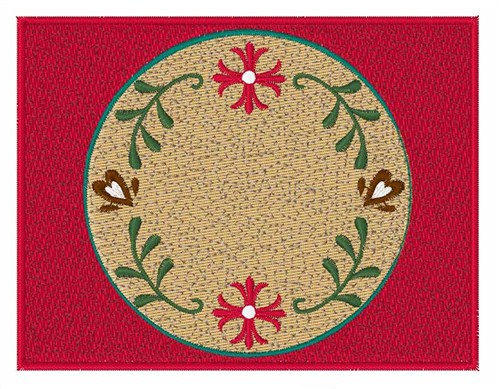 Circle Floral Frame Machine Embroidery Design
