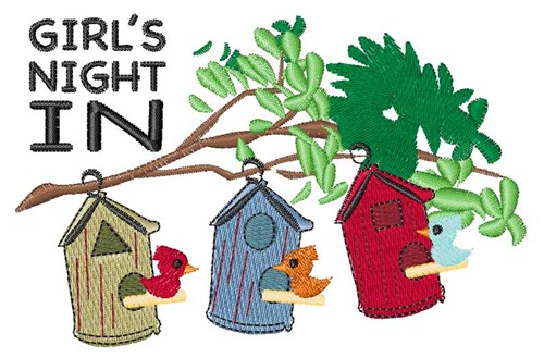 Girl Night In Machine Embroidery Design
