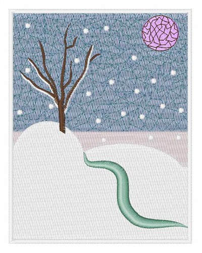 Winter Scene Machine Embroidery Design