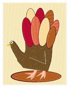 Picture of Hand Turkey Machine Embroidery Design
