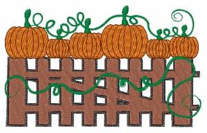 Picture of Pumpkin Fence Machine Embroidery Design