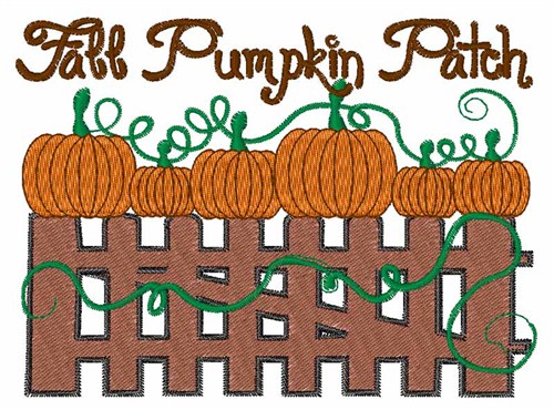 Fall Pumpkin Patch Machine Embroidery Design