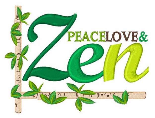 Picture of Peace Love and Zen Machine Embroidery Design