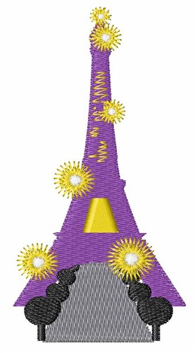 Abstract Eiffel Tower Machine Embroidery Design