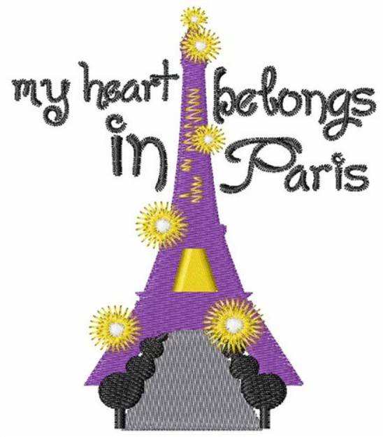 Picture of My Heart Belongs in Paris Machine Embroidery Design