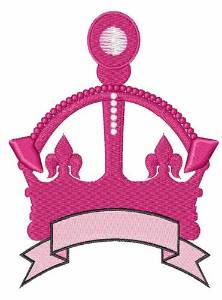Picture of Pink Crown Caption Machine Embroidery Design