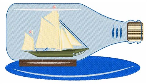 Ship in a Bottle Machine Embroidery Design