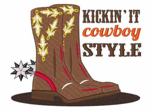 Kickin it Cowboy Style Machine Embroidery Design