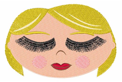 Long-Lashed Blonde Machine Embroidery Design