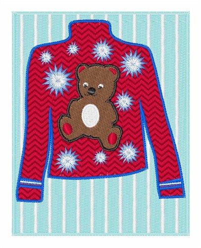 Teddy Bear Sweater Machine Embroidery Design