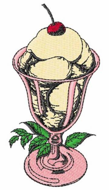 Picture of Ice Cream Sundae Machine Embroidery Design