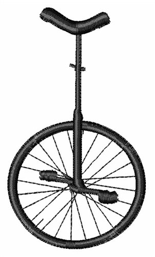 Black Unicycle Machine Embroidery Design