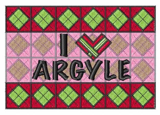 Picture of I Love Argyle Machine Embroidery Design