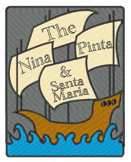 Picture of Pinta, Nina, Santa Maria Machine Embroidery Design