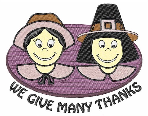 Give Many Thanks Machine Embroidery Design