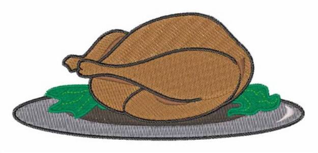 Picture of Turkey on Platter Machine Embroidery Design