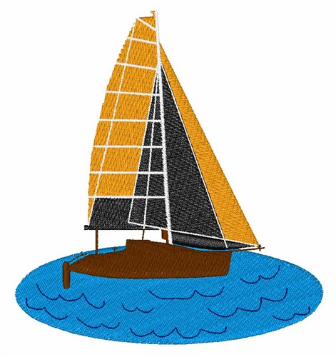 Small Sailboat Machine Embroidery Design