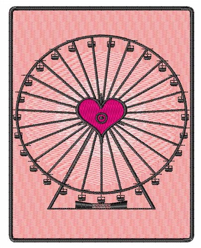 Love Ferris Wheel Machine Embroidery Design