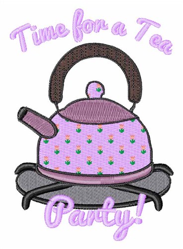Tea Party Time Machine Embroidery Design