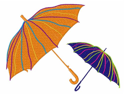 Striped Unbrellas Machine Embroidery Design