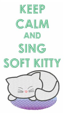Sing Soft Kitty Machine Embroidery Design
