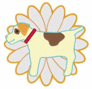 Picture of Flower Dog Machine Embroidery Design