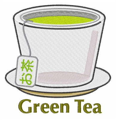Green Tea Machine Embroidery Design