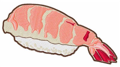 Shrimp Sushi Machine Embroidery Design