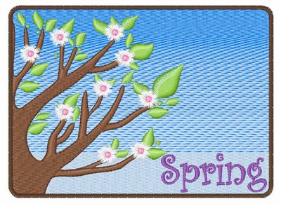 Spring Tree Machine Embroidery Design