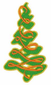 Picture of Ribbon Pine Tree Machine Embroidery Design