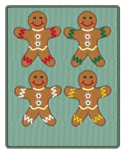 Gingerbread Men Machine Embroidery Design